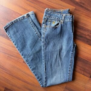 Rocawear‎ Womens Blue Denim Bootcut Jeans Size 5 Embellished Pockets